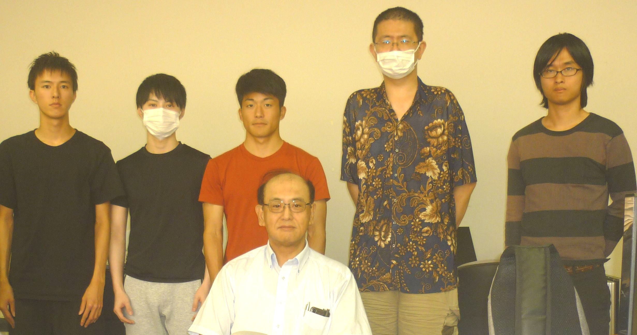 Mr.Kitta, Mr.Kazumori, Mr.Nagao, Mr.Tang, Mr.Murata and Prof.Toyonaga(Toyonaga-labo Members)